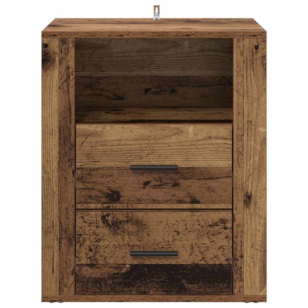 Nachttisch mit Schubladen Altholz 50 x 36 x 60 cm Holzwerkstoff