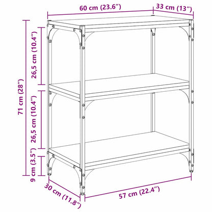 Bücherregal Eiche handwerklich 60 x 33 x 71 cm Holzwerkstoff