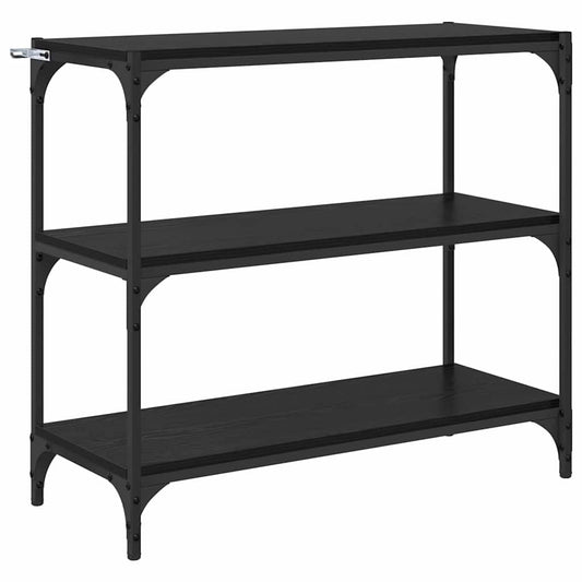 Bücherregal Schwarz Eichen-Optik 80 x 33 x 70,5 cm