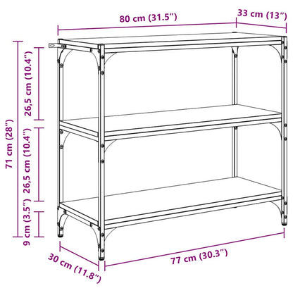 Bücherregal Schwarz Eichen-Optik 80 x 33 x 70,5 cm