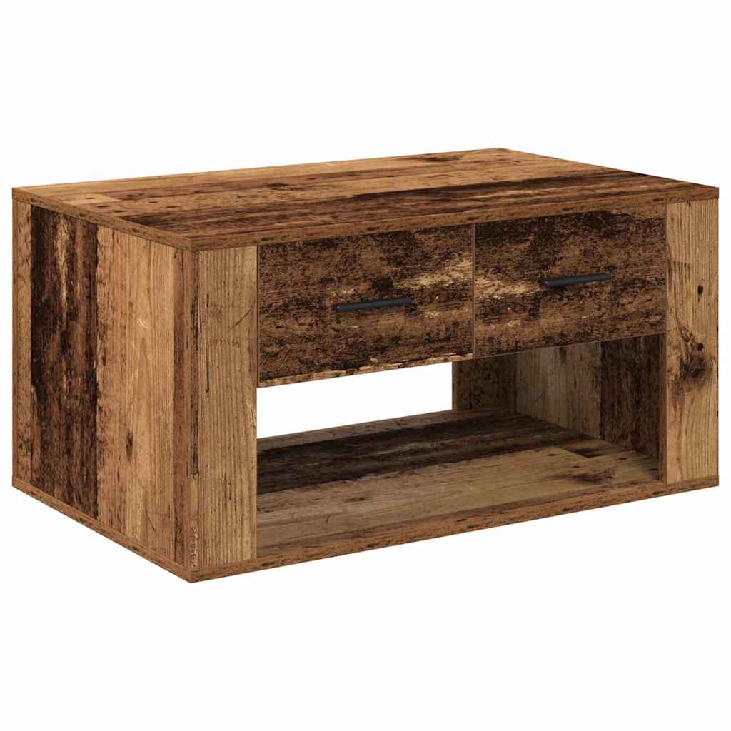 Couchtisch mit Schubladen Altholz 80 x 50 x 40 cm Holzwerkstoff