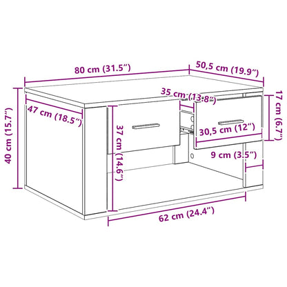 Couchtisch Artisan-Eiche 80 x 50 x 40 cm Holzwerkstoff