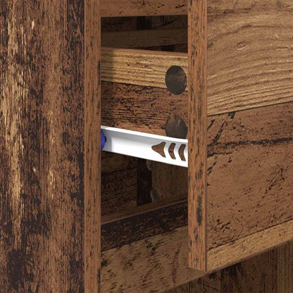Nachttisch mit Schubladen Altholz 40 x 35 x 70 cm Holzwerkstoff