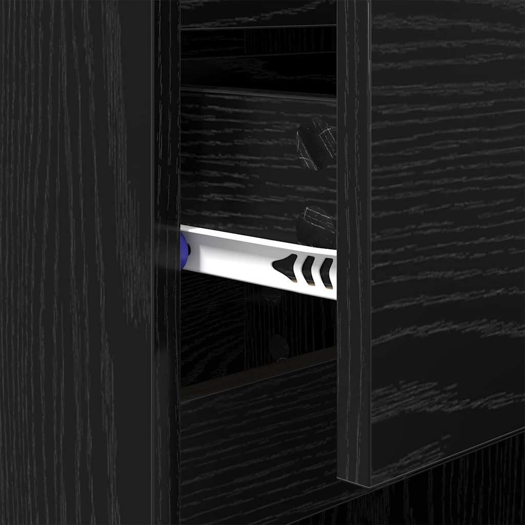 Nachttisch 2 pcs Schwarz Eichen-Optik 40 x 35 x 70 cm