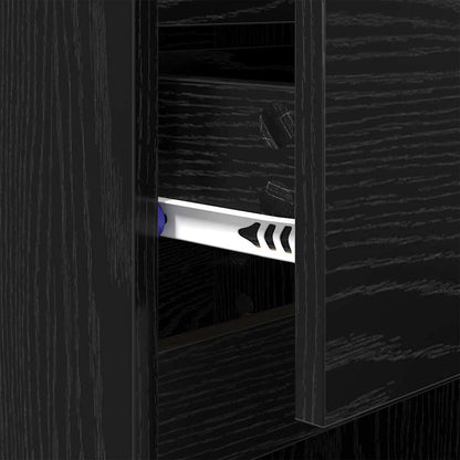 Nachttisch 2 pcs Schwarz Eichen-Optik 40 x 35 x 70 cm