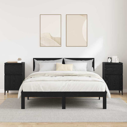 Nachttisch 2 pcs Schwarz Eichen-Optik 40 x 35 x 70 cm