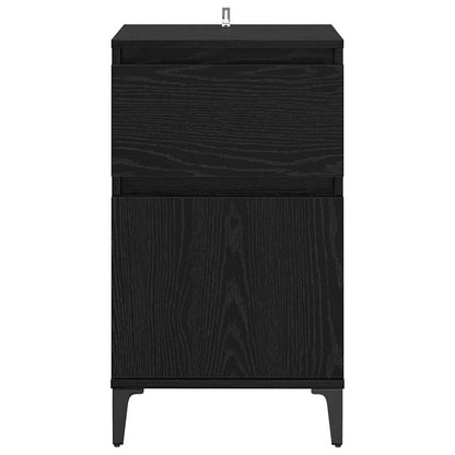 Nachttisch 2 pcs Schwarz Eichen-Optik 40 x 35 x 70 cm