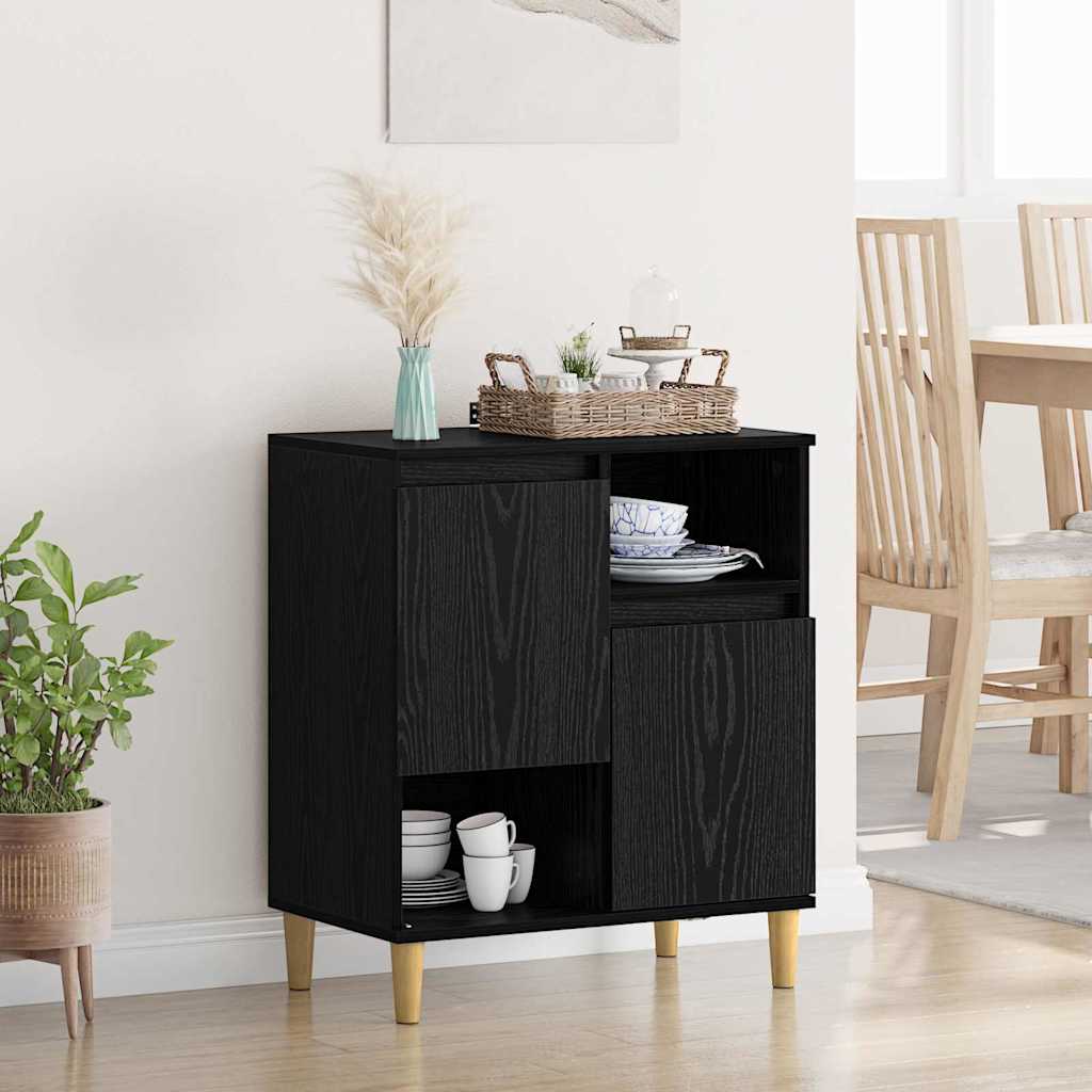 Sideboard Schwarz Eichen-Optik 35 x 60 x 70 cm Holzwerkstoff