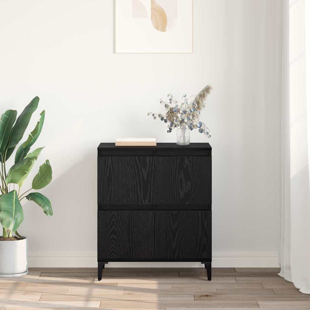 Sideboard Schwarz Eichen-Optik 60 x 35 x 70 cm
