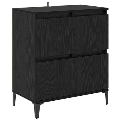 Sideboard Schwarz Eichen-Optik 60 x 35 x 70 cm