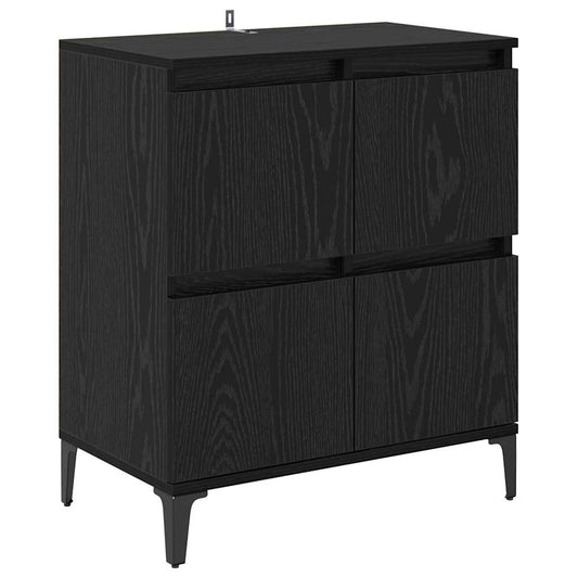 Sideboard Schwarz Eichen-Optik 60 x 35 x 70 cm