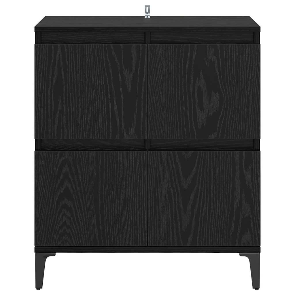 Sideboard Schwarz Eichen-Optik 60 x 35 x 70 cm