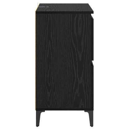 Sideboard Schwarz Eichen-Optik 60 x 35 x 70 cm