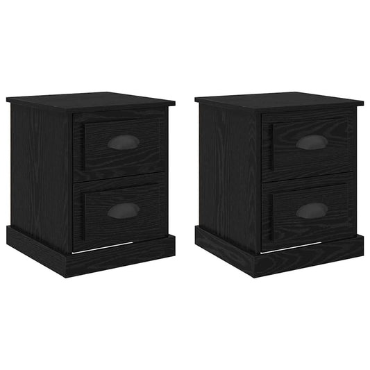 Nachttisch 2 pcs Schwarze Eiche 39 x 39 x 47.5 cm Holzwerkstoff