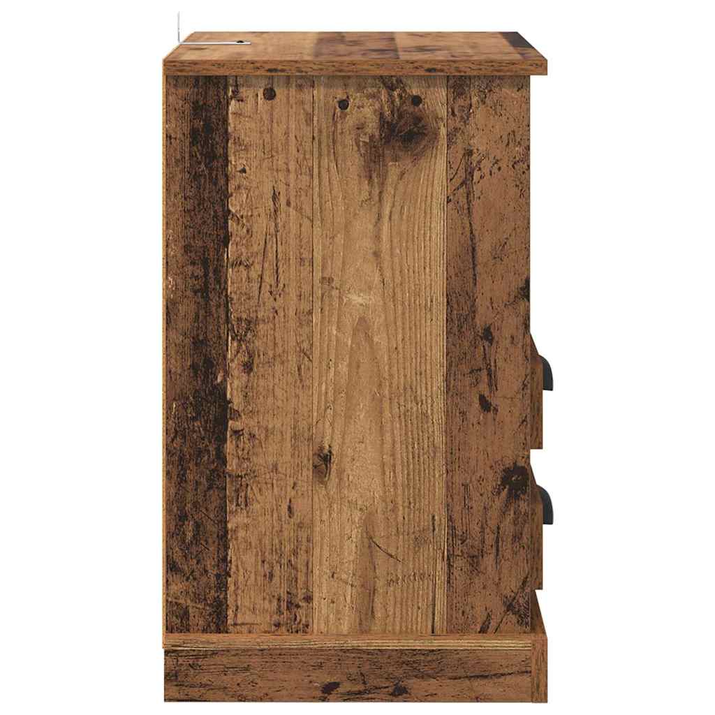 Nachttisch mit Schubladen Altholz 43 x 36 x 60 cm Holzwerkstoff