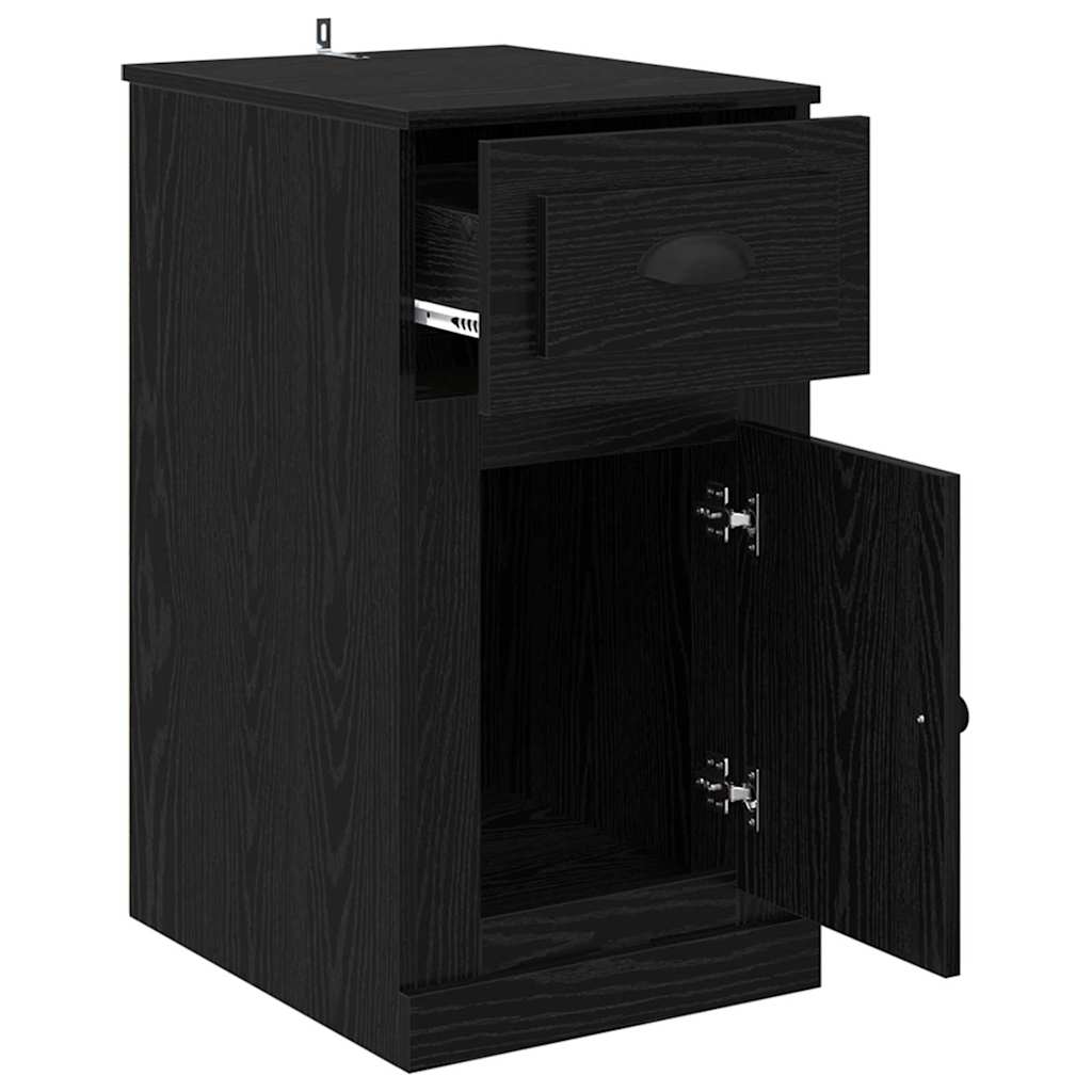 Seitenschrank Schwarz Eichen-Optik 40 x 50 x 75 cm