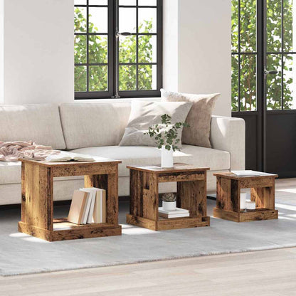 Couchtisch 3 pcs Altholz Holzwerkstoff