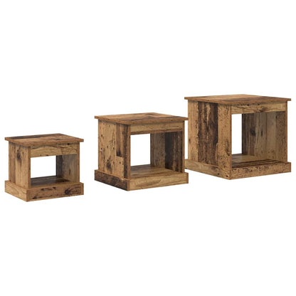 Couchtisch 3 pcs Altholz Holzwerkstoff