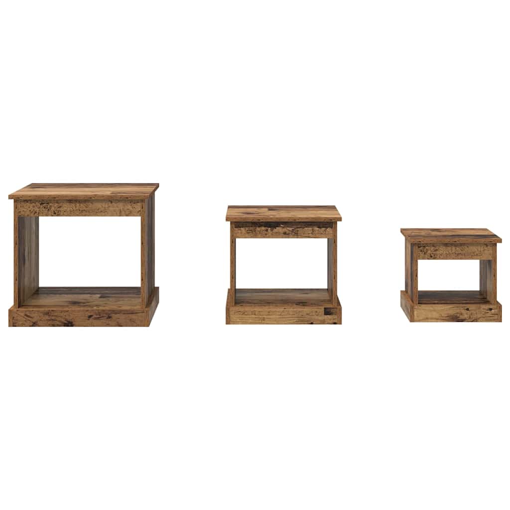 Couchtisch 3 pcs Altholz Holzwerkstoff