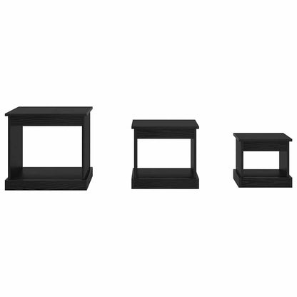 Couchtisch 3 pcs Schwarz Eichen-Optik Holzwerkstoff
