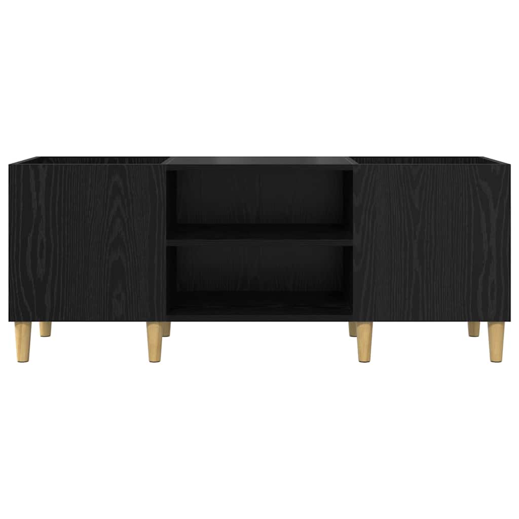 Schallplattenschrank Schwarz Eichen-Optik 121 x 38 x 48 cm