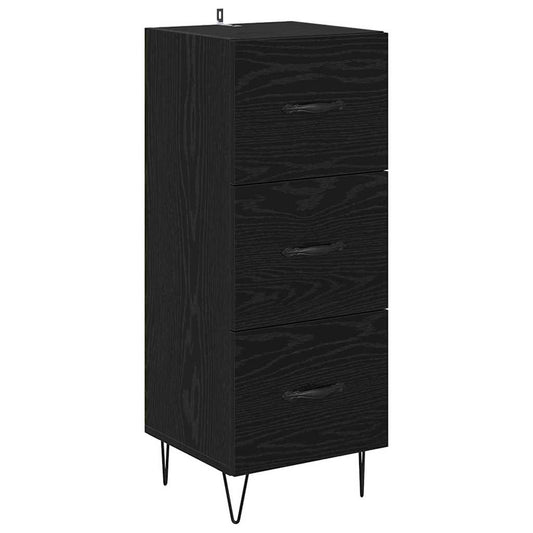 Sideboard Schwarz Eichen-Optik 34 x 34,5 x 90 cm Holzwerkstoff