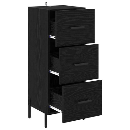 Sideboard Schwarz Eichen-Optik 34 x 34,5 x 90 cm Holzwerkstoff