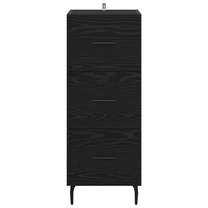 Sideboard Schwarz Eichen-Optik 34 x 34,5 x 90 cm Holzwerkstoff