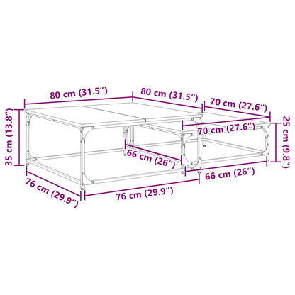 Couchtisch 2 pcs Artisan-Eiche Holzwerkstoff