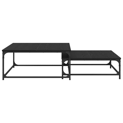 Couchtisch 2 pcs Schwarz Eichen-Optik Holzwerkstoff