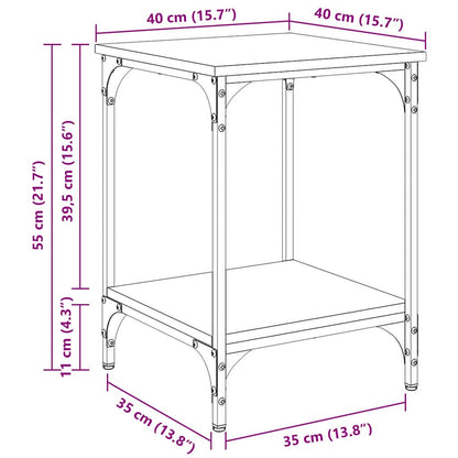 Couchtisch Schwarz Eichen-Optik 40 x 40 x 55 cm Holzwerkstoff