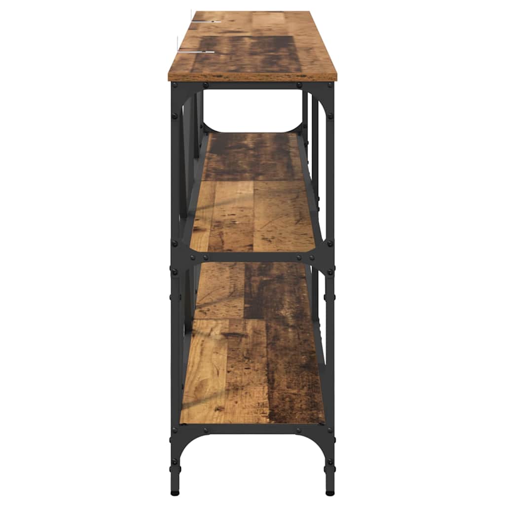 Konsolentisch mit Regal Altholz 160 x 30 x 75 cm Holzwerkstoff