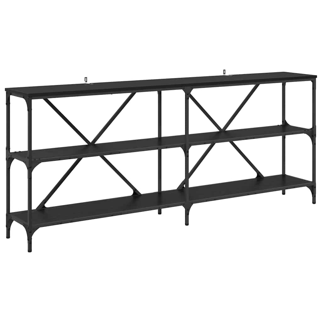 Konsolentisch mit Regal Schwarz Eichen-Optik 180 x 30 x 75 cm