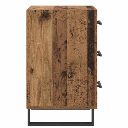 Nachttisch mit Schubladen Altholz 40 x 40 x 66 cm Holzwerkstoff
