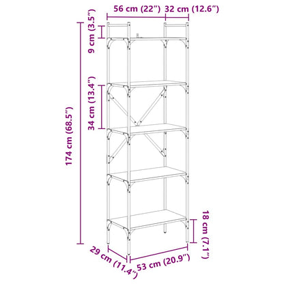 Bücherregal Altholz 56 x 32 x 174 cm Holzwerkstoff