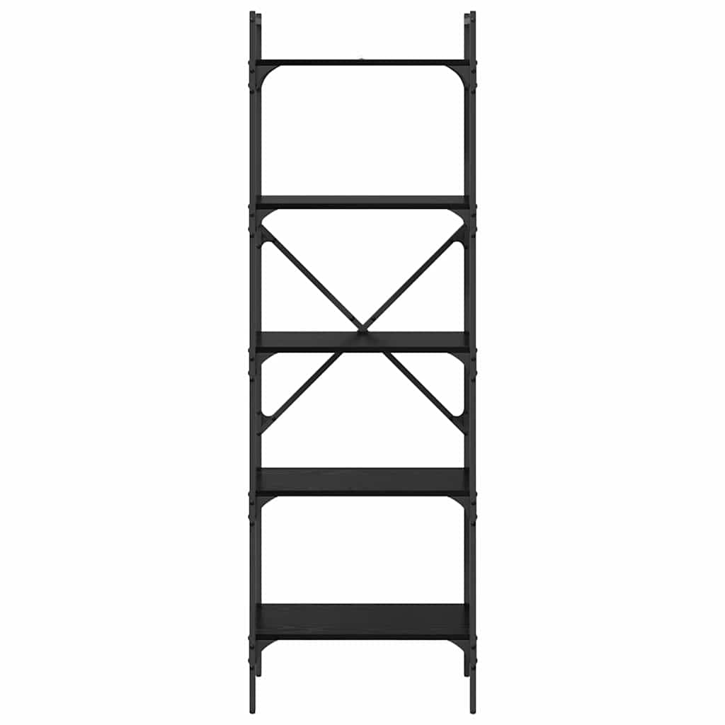 Bücherregal Schwarz Eichen-Optik 56 x 32 x 174 cm Holzwerkstoff