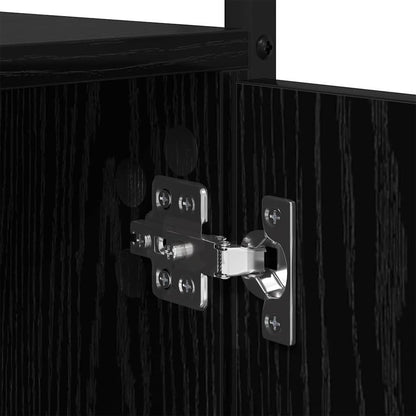 Bücherregal Schwarz Eichen-Optik 44,5 x 30 x 154,5 cm