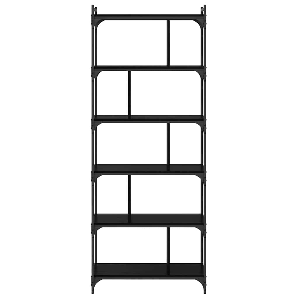 Bücherregal Schwarz Eichen-Optik 76 x 32 x 192 cm Holzwerkstoff