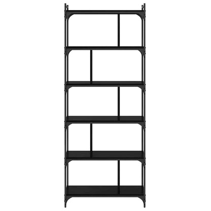 Bücherregal Schwarz Eichen-Optik 76 x 32 x 192 cm Holzwerkstoff