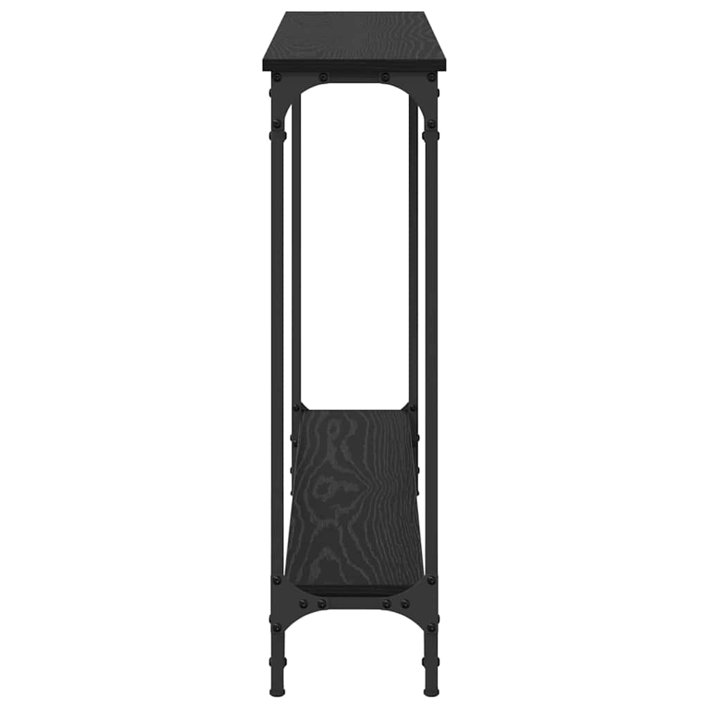 Konsolentisch mit Regal Schwarz Eichen-Optik 102 x 23 x 15,5 cm