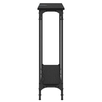 Konsolentisch mit Regal Schwarz Eichen-Optik 75 x 22,5 x 75 cm