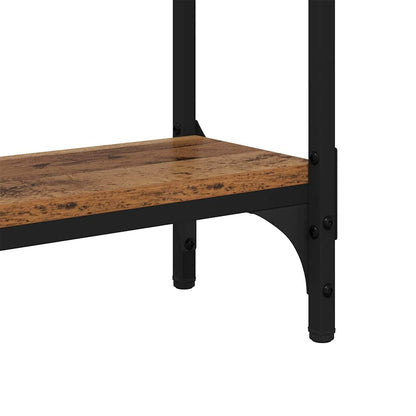 Konsolentisch mit Regal mit Speicher Altholz 75 x 22,5 x 75 cm