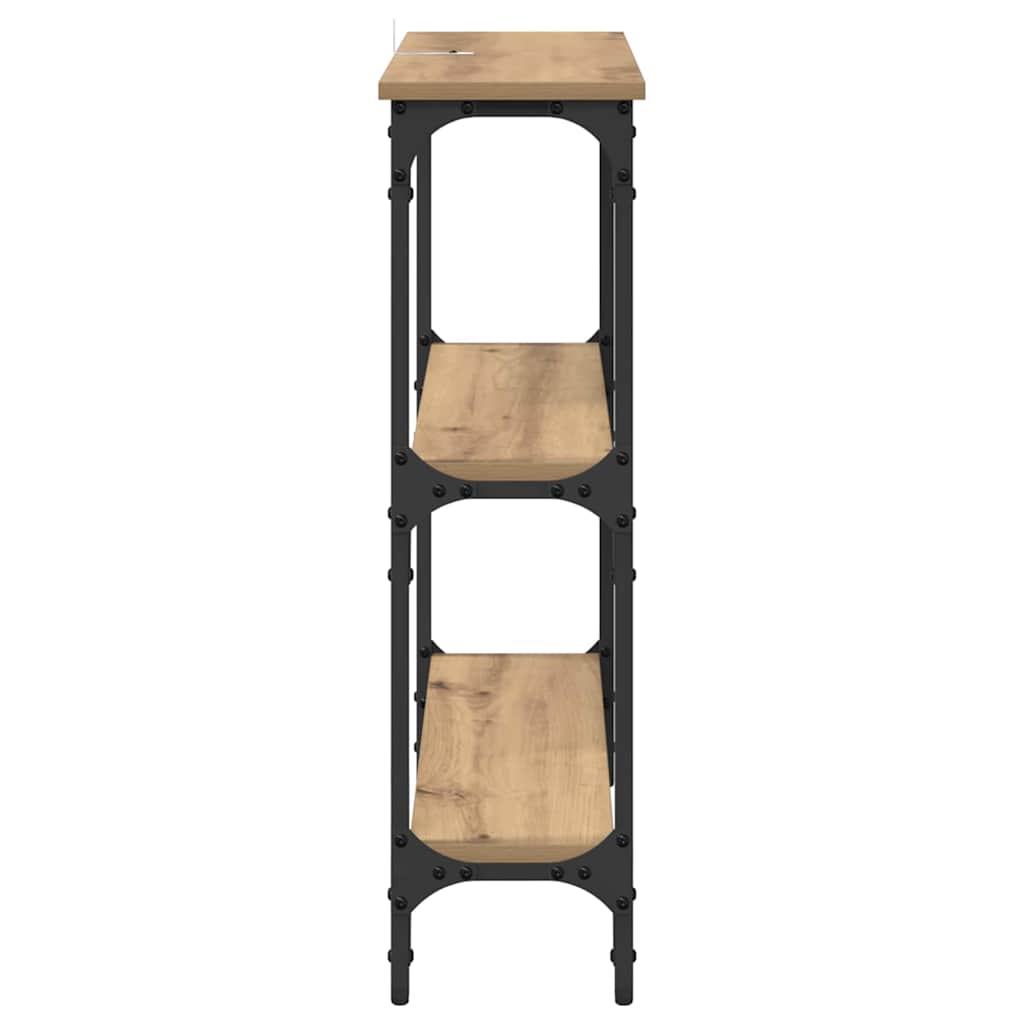 Konsolentisch mit Regal Eiche handwerklich 75 x 22,5 x 75 cm