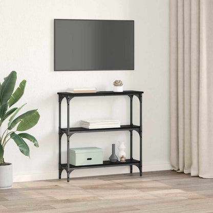 Konsolentisch mit Regal Schwarze Eiche 75 x 22,5 x 75 cm