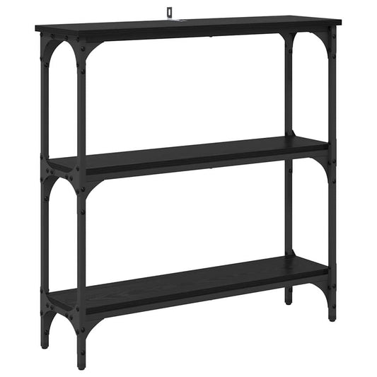 Konsolentisch mit Regal Schwarze Eiche 75 x 22,5 x 75 cm