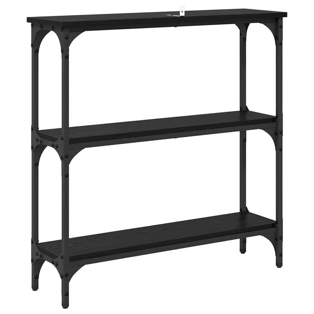 Konsolentisch mit Regal Schwarze Eiche 75 x 22,5 x 75 cm