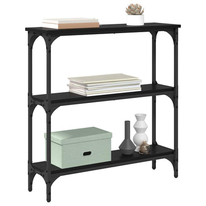 Konsolentisch mit Regal Schwarze Eiche 75 x 22,5 x 75 cm