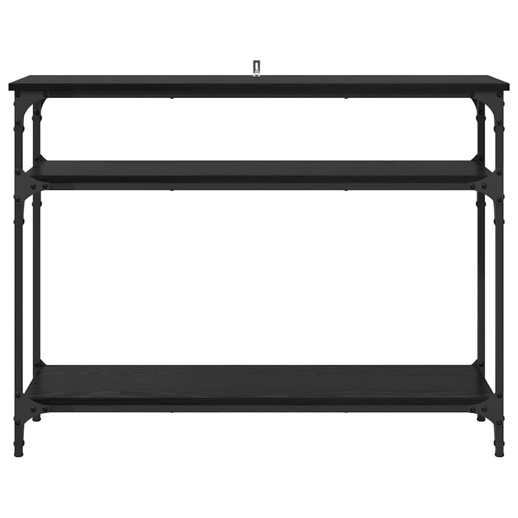 Konsolentisch mit Regal Schwarz Eichen-Optik 100 x 29 x 75 cm