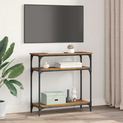 Konsolentisch mit Regal Altholz 75 x 29 x 75 cm Holzwerkstoff