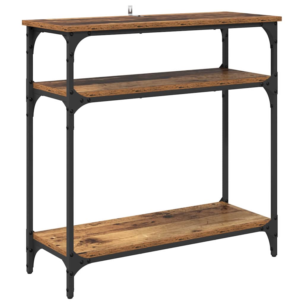 Konsolentisch mit Regal Altholz 75 x 29 x 75 cm Holzwerkstoff